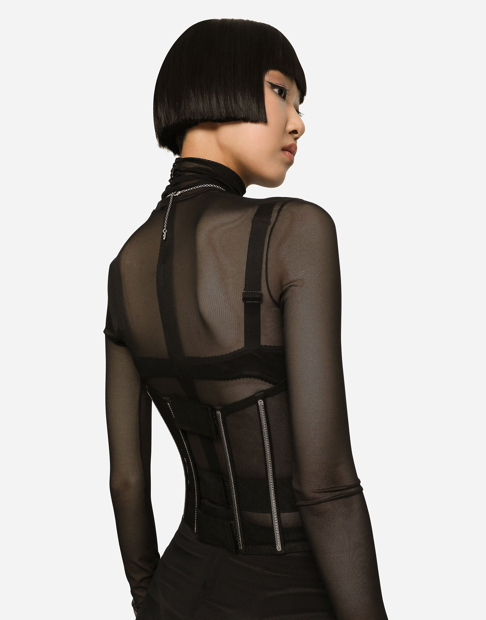 Tulle corset belt with boning - 5