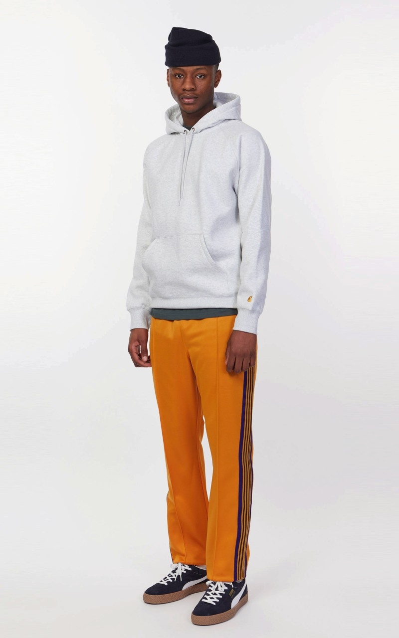 HOODED CHASE SWEATSHIRT ASH HEATHER/GOLD - 3