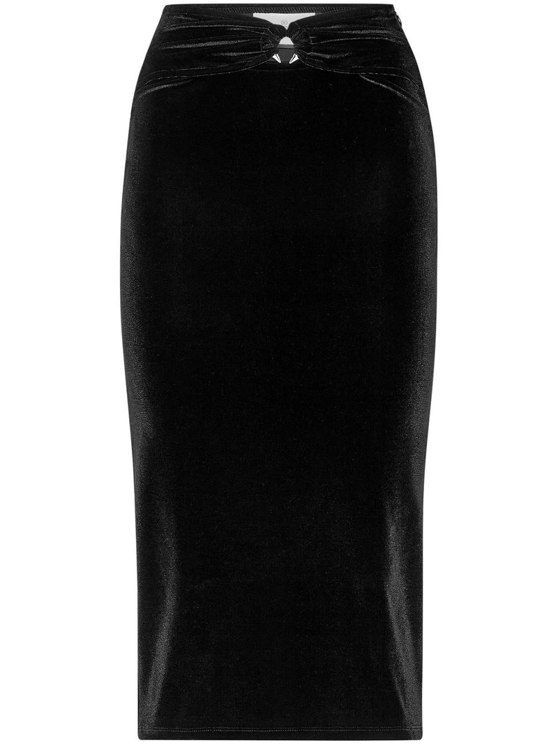 cut-out velvet midi skirt 1