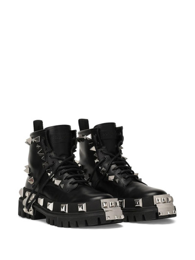 Dolce & Gabbana stud-detailed lace-up boots outlook