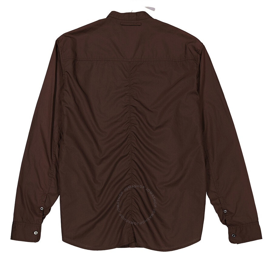 Undercover Brown Patch Detail Ruched Cotton Shirt - 5