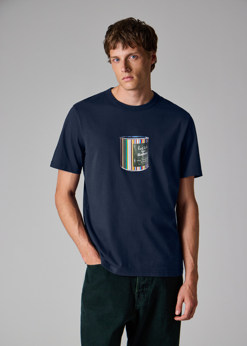 Paul Smith loves Barbour - Wax Tin Print T-Shirt 6