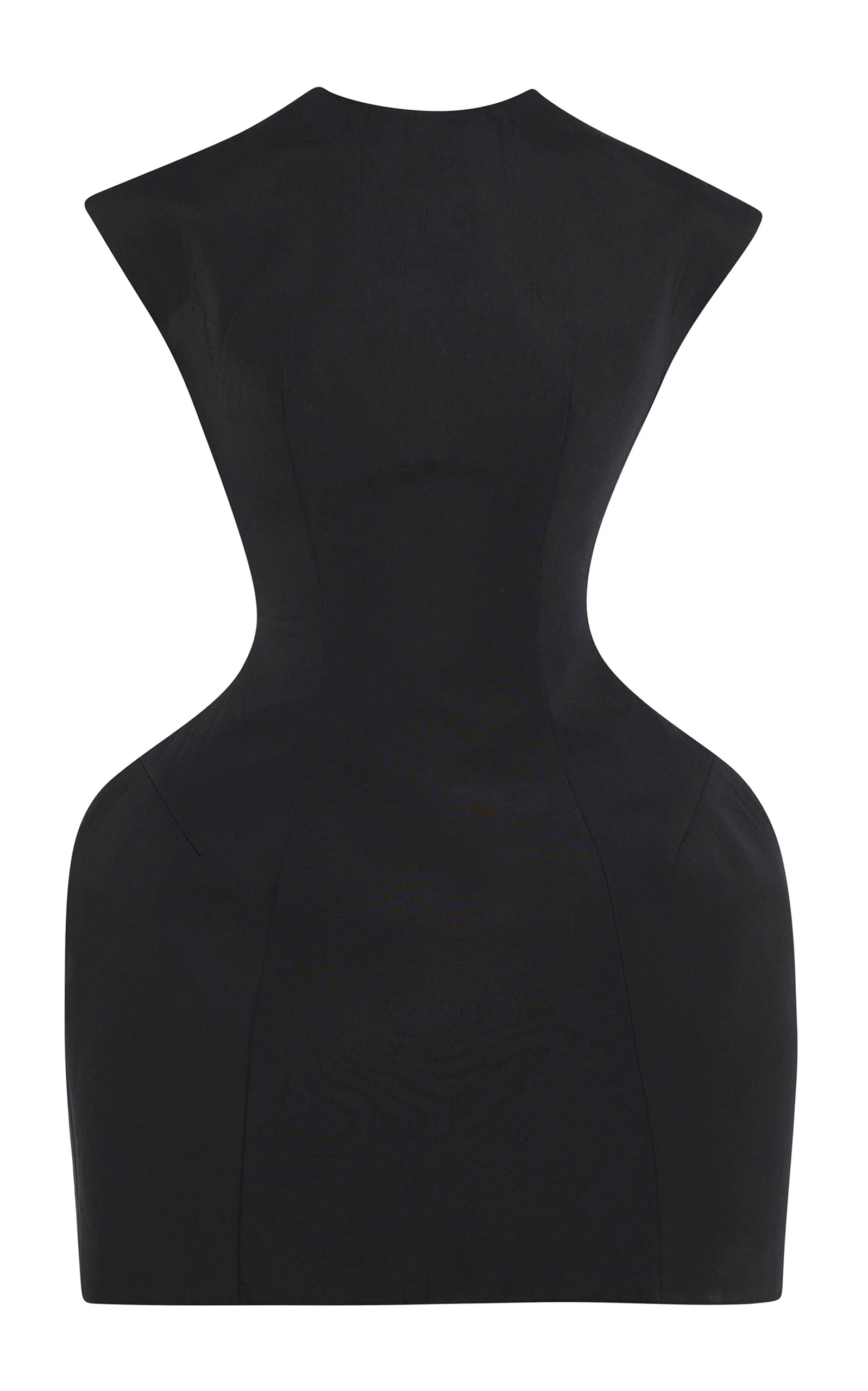 Cotton-Blend Sculpted Mini Dress black - 1