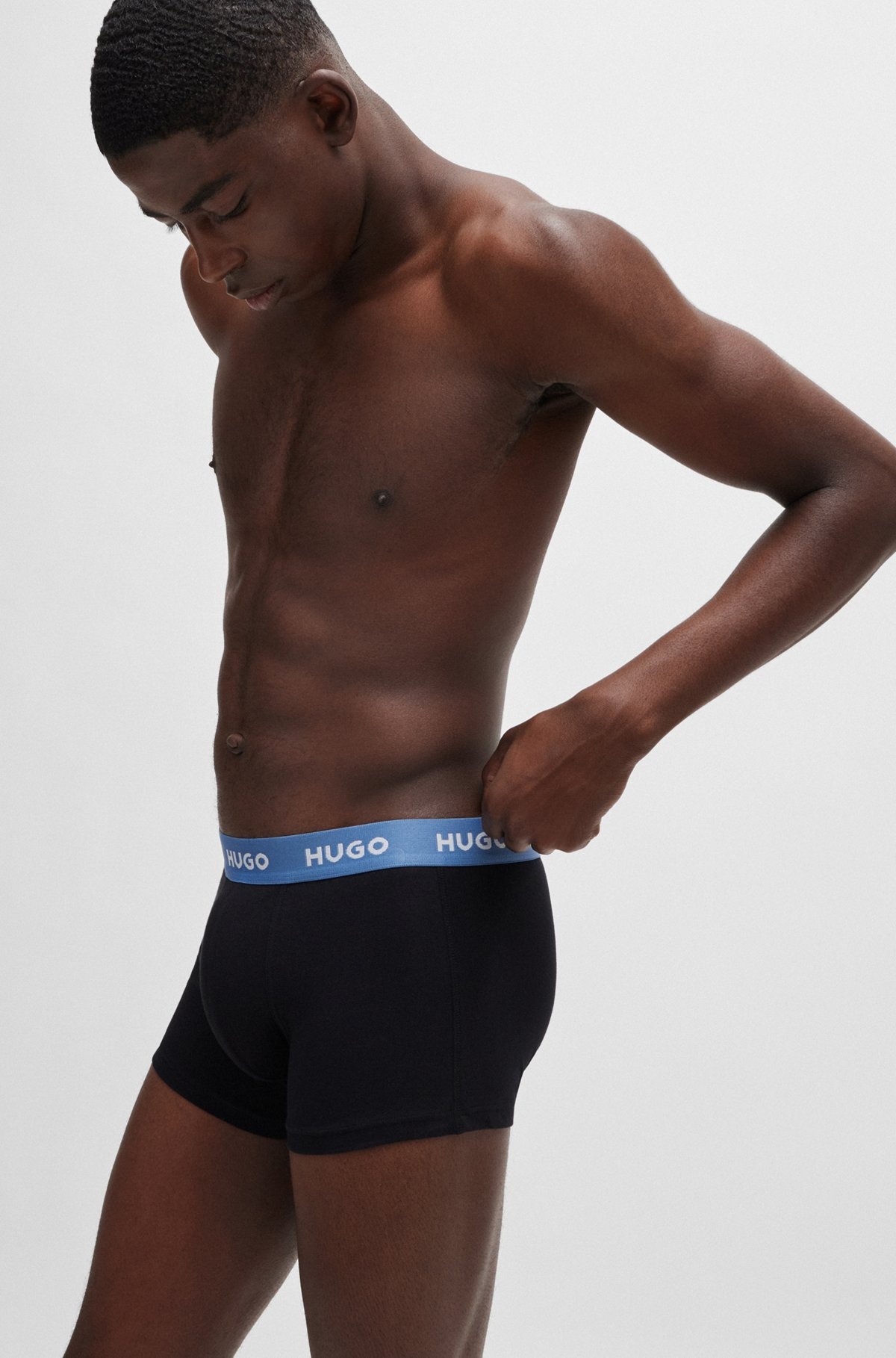 THREE-PACK OF STRETCH-COTTON TRUNKS WITH LOGO WAISTBANDS - 5
