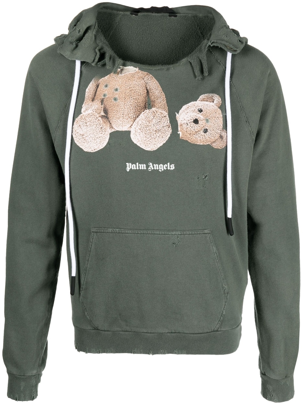 distressed graphic-print hoodie - 1