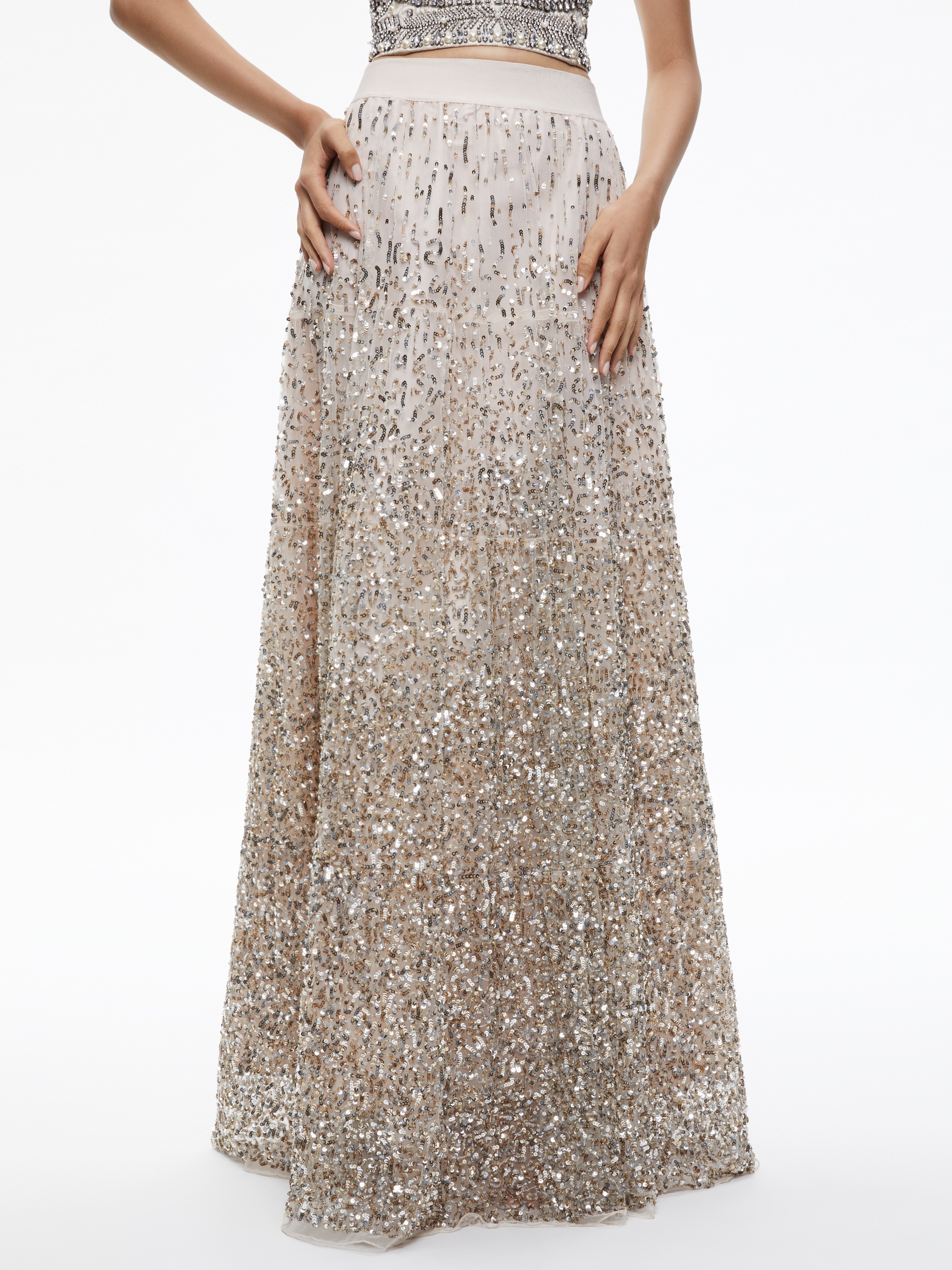 CATRINA SEQUIN EMBELLISHED GOWN SKIRT - 2