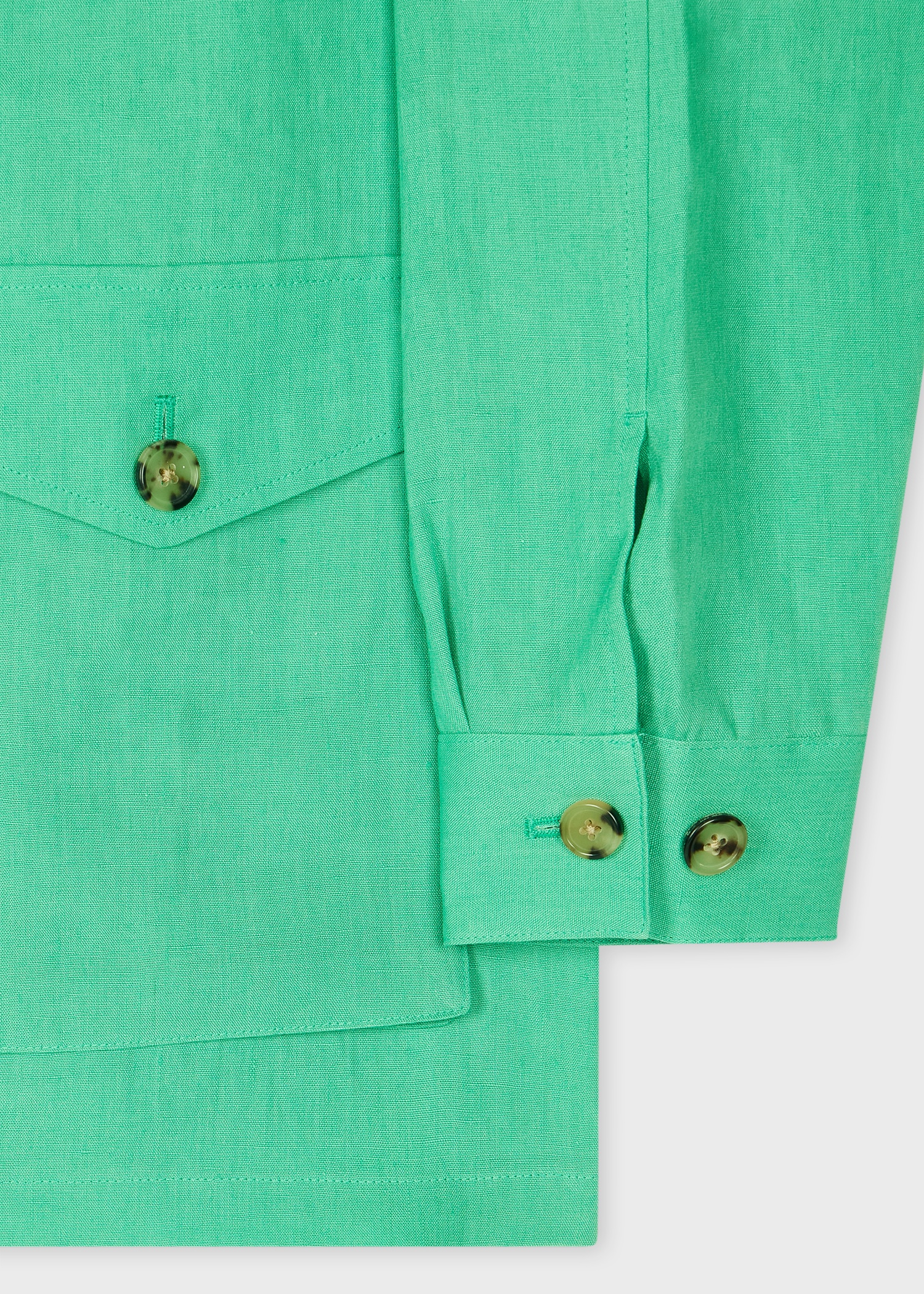 Turquoise Linen Field Jacket - 3