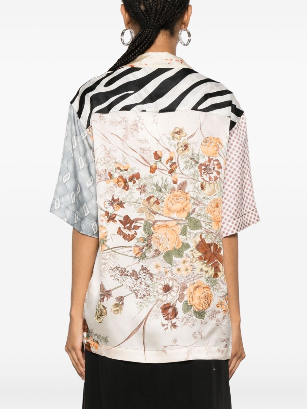 mix-print silk shirt - 4
