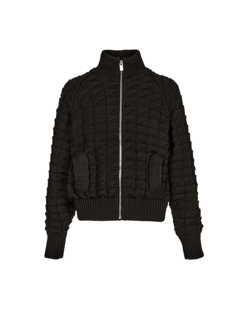 CHUNKY KNIT ZIP CARDIGAN - 1
