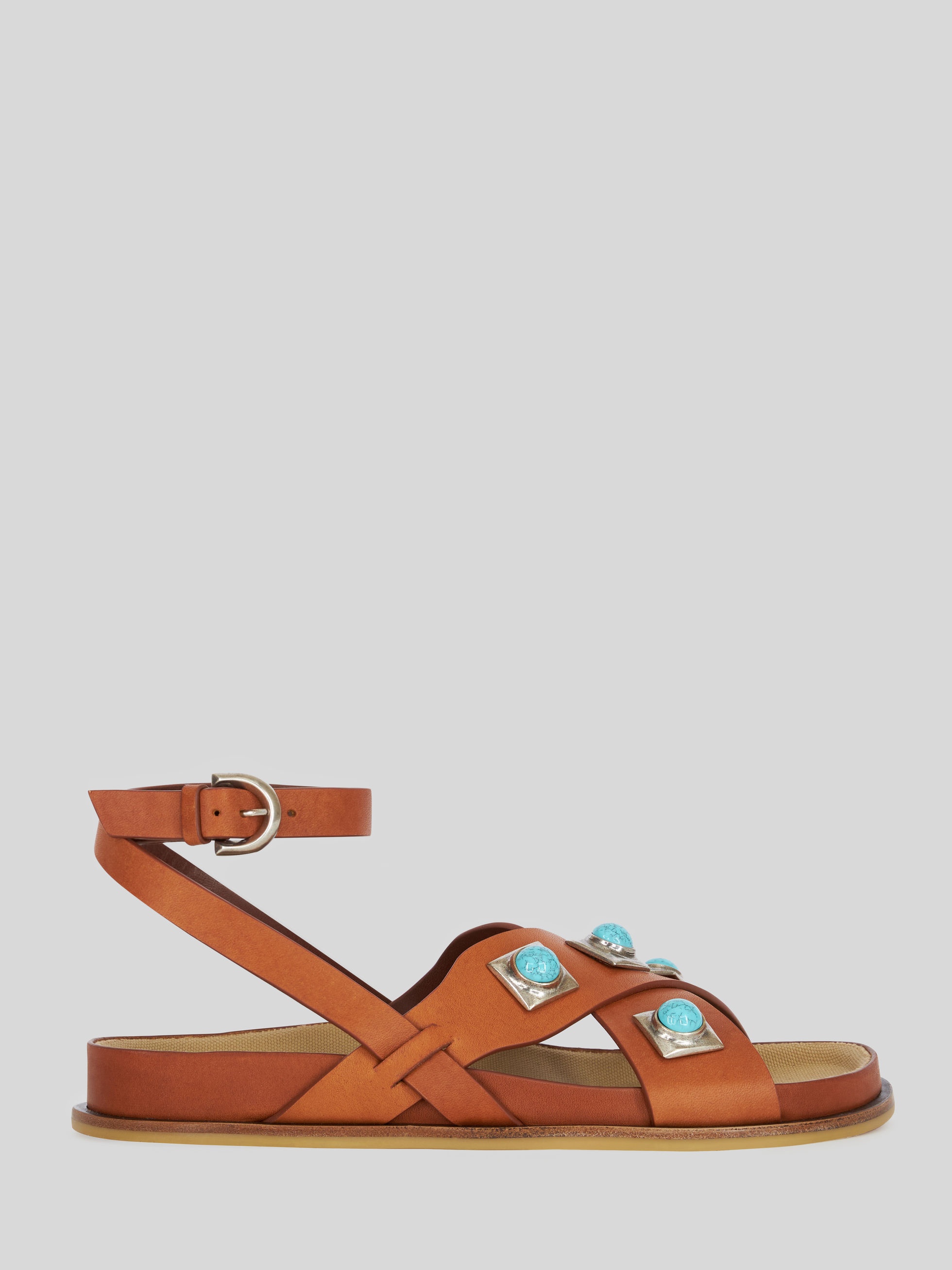 CROWN ME SANDAL WITH CABOCHON STONES - 1