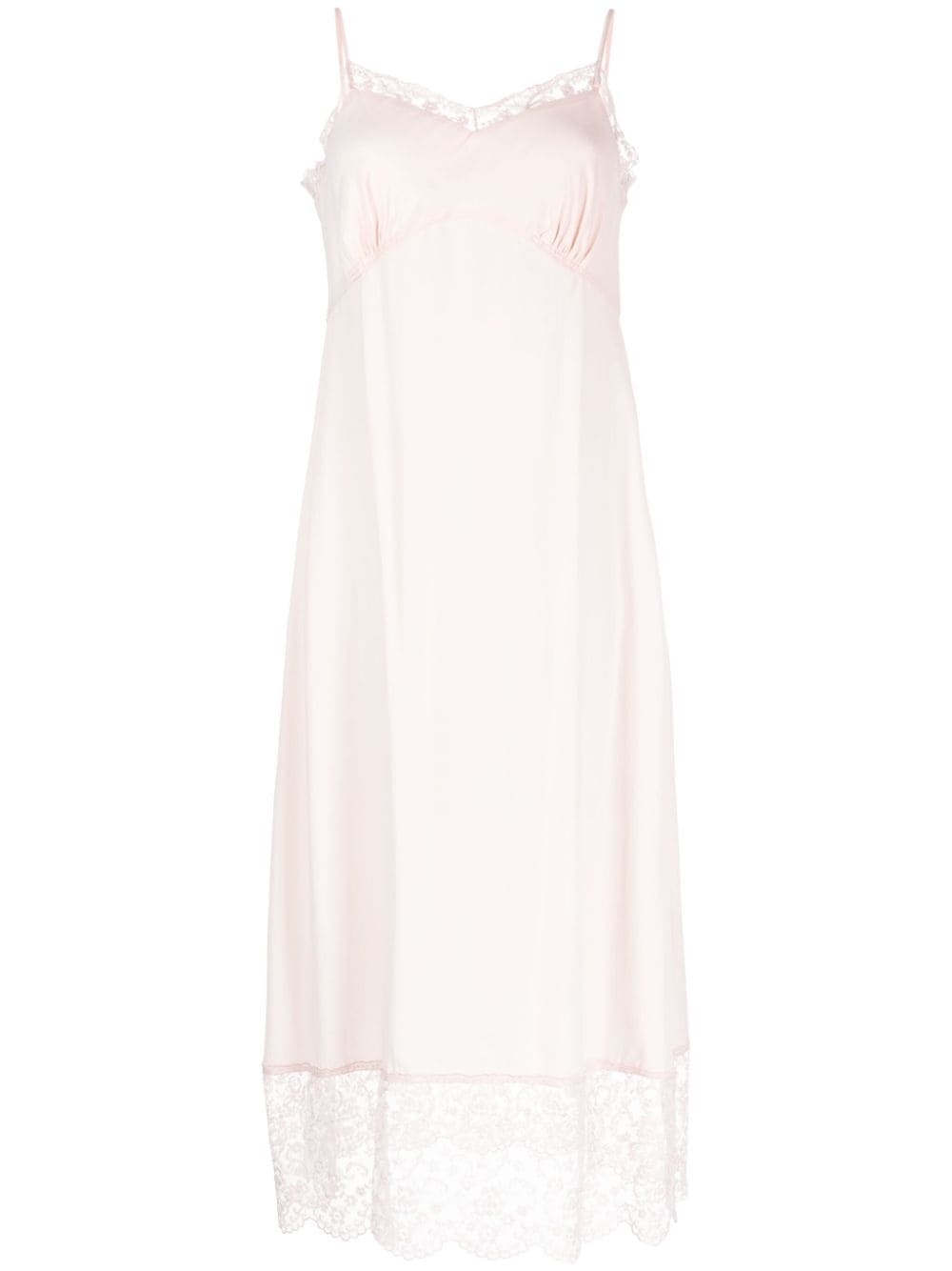 lace-trim slip dress - 2