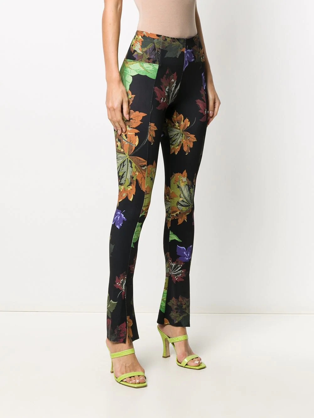 floral-print flared leggings - 3