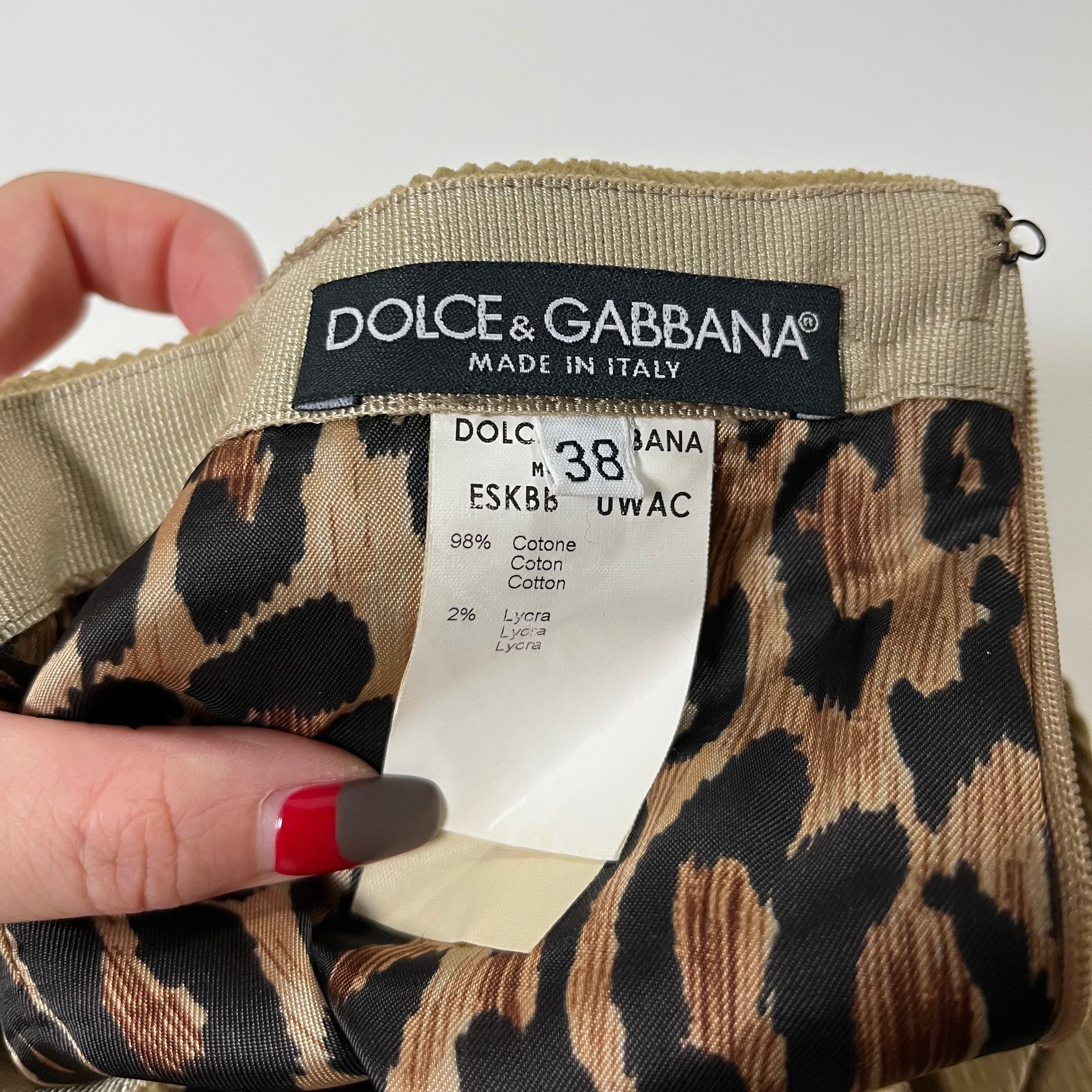 DOLCE&GABBANA Fall Winter 2002 Butterfly Patchwork Corduroy Midi Skirt - 4