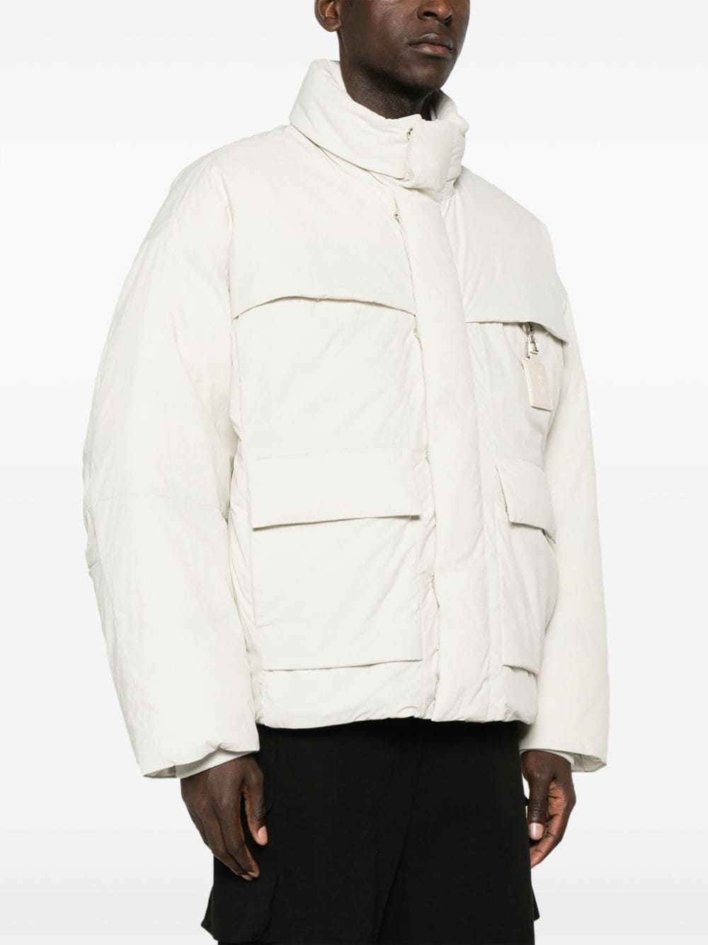 logo-tag goose-down jacket - 3