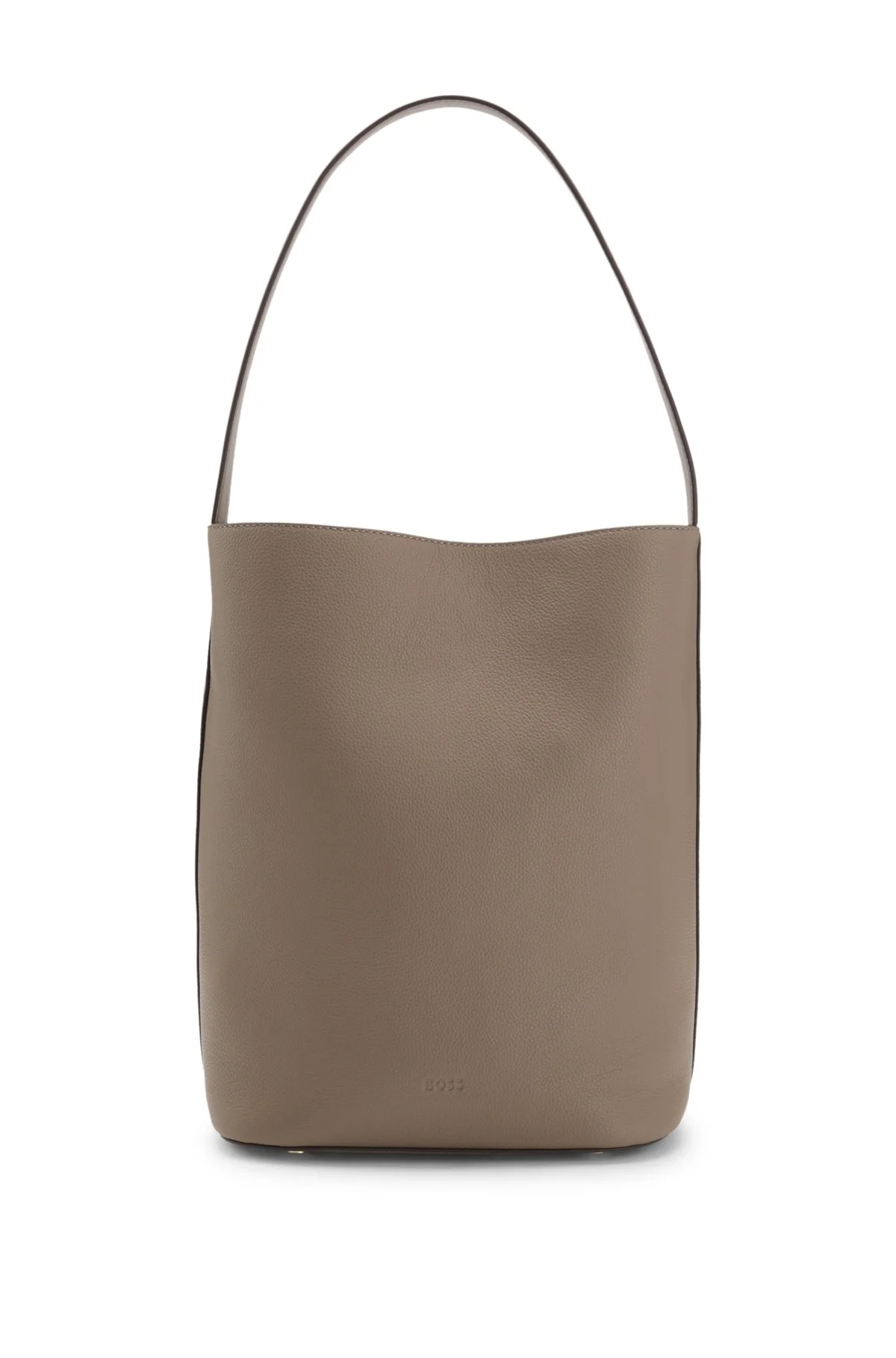 LEATHER BUCKET BAG WITH GOLD-TONE HARDWARE - 1