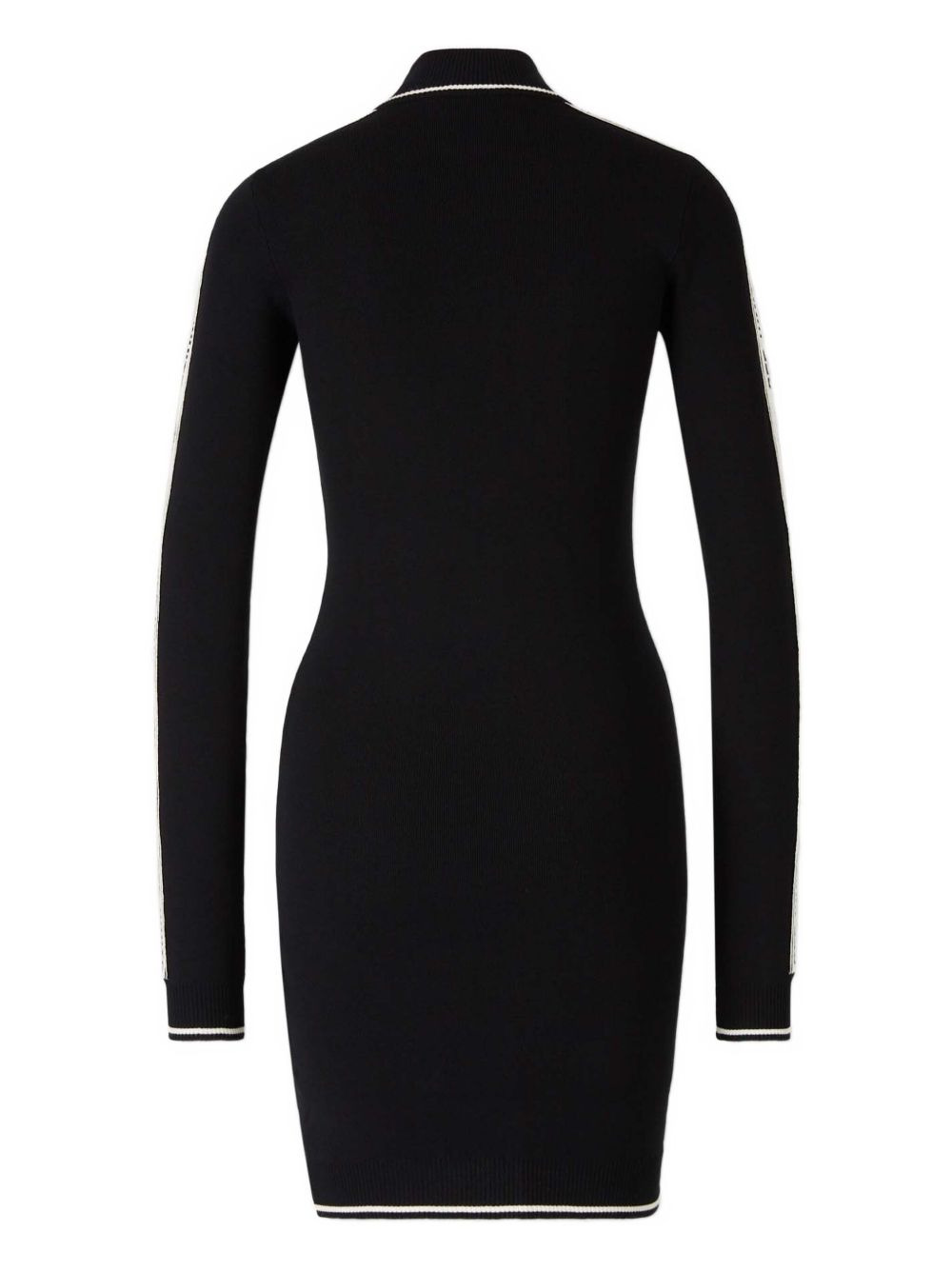 zip-fastening stripe-detail dress - 2