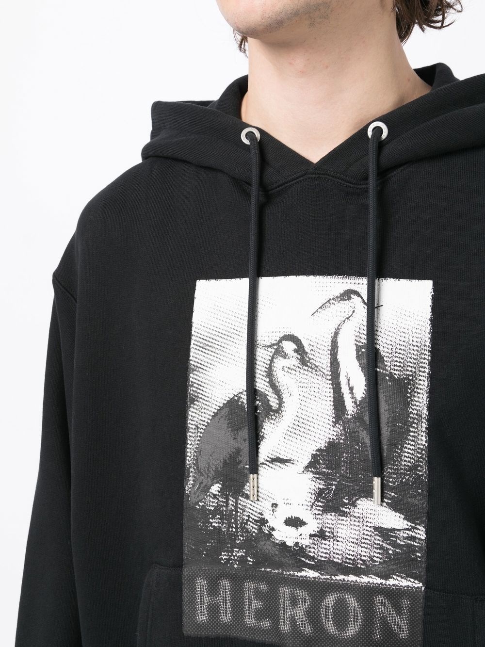 Halftone Heron print hoodie - 5
