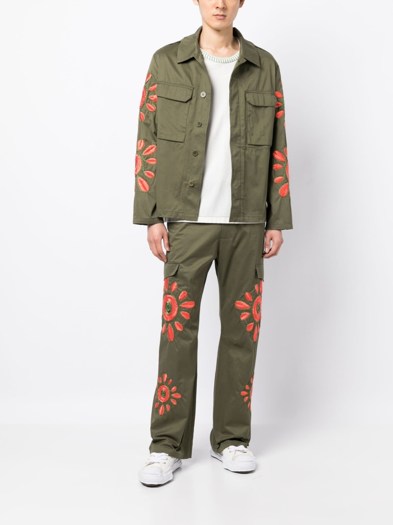 BLUEMARBLE embroidered straight-leg cargo trousers outlook