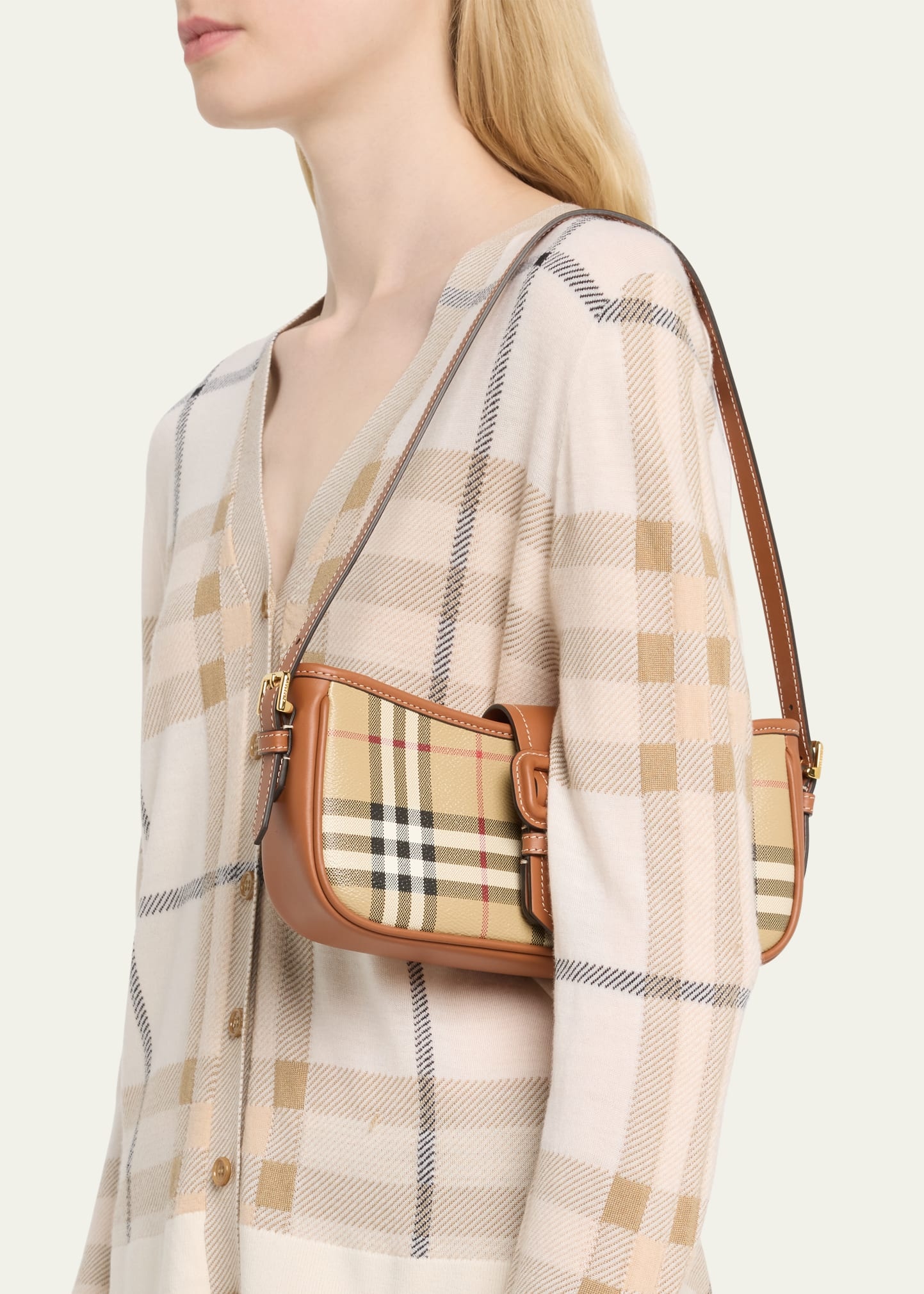 Check Buckle Shoulder Bag - 2