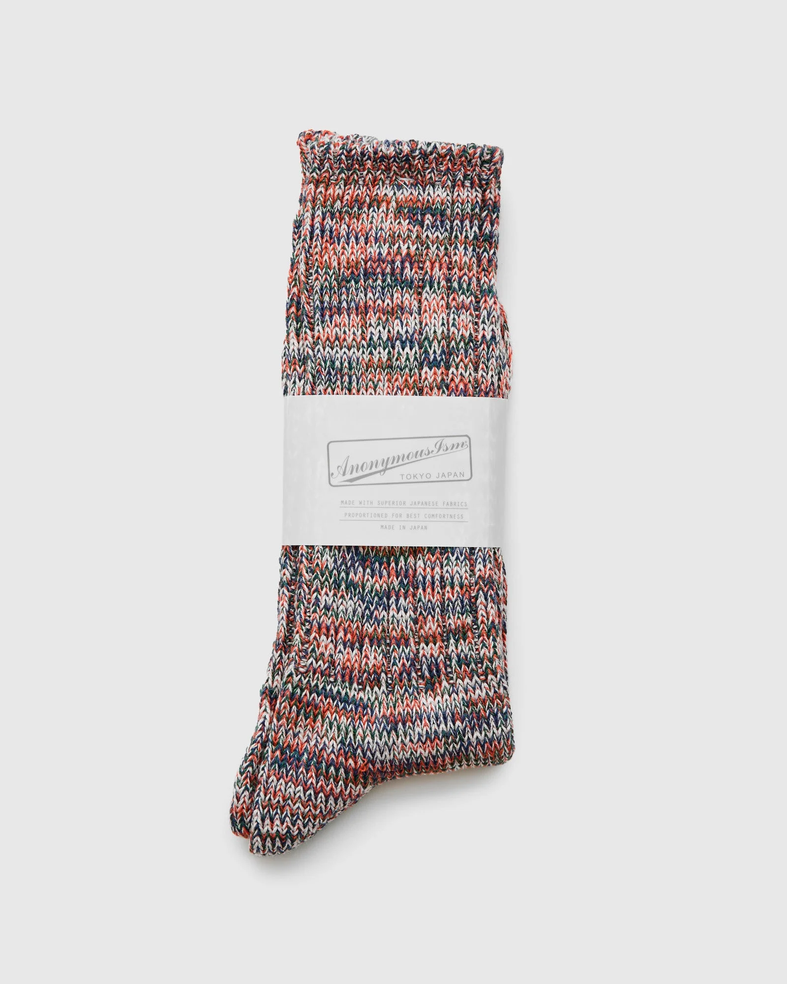 Melange Crew Sock in Anemone - 1