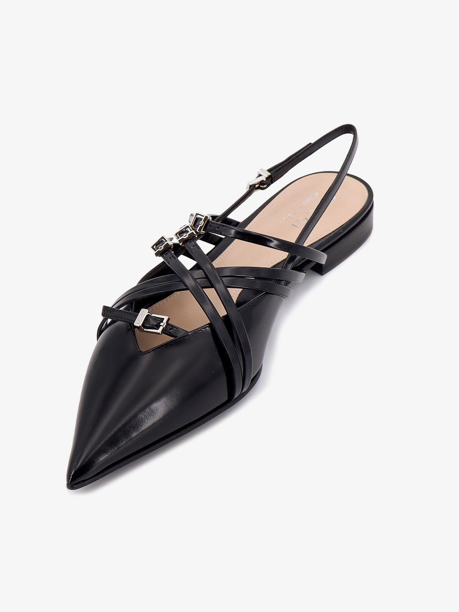 Leather Slingback With Bands And Gucci Buckle - 5