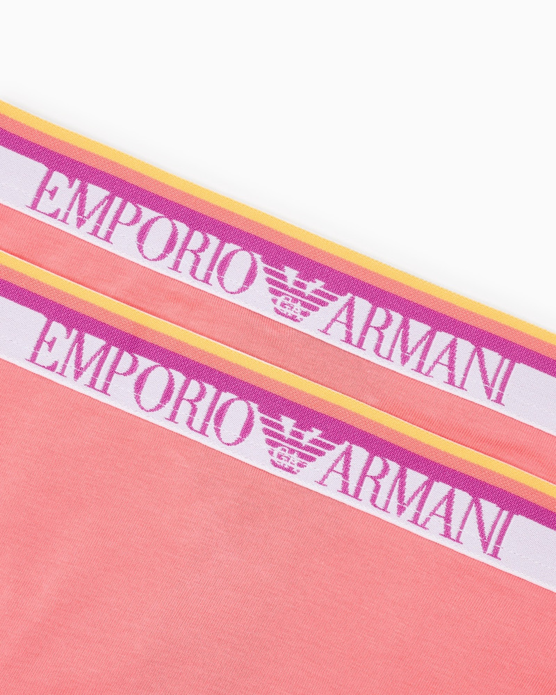 EMPORIO ARMANI TWO-PACK OF ASV ICONIC ORGANIC-COTTON BRIEFS WITH LOGO WAISTBAND outlook