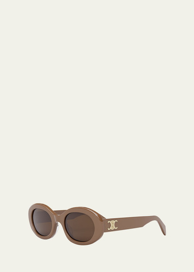 CELINE Triomphe Acetate Oval Sunglasses outlook