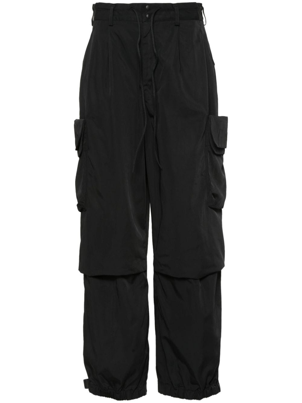 cargo-pockets twill trousers - 1