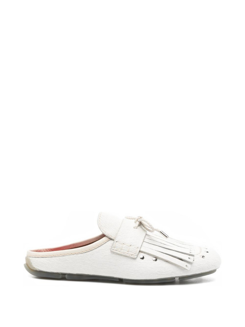 Montego fringed calf-hair mules 1