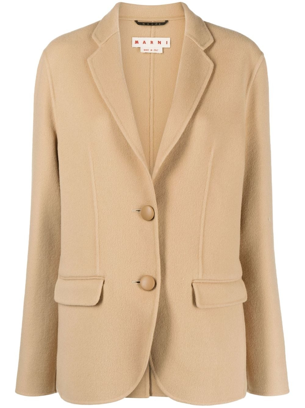 single-breasted wool-cashmere blazer - 1