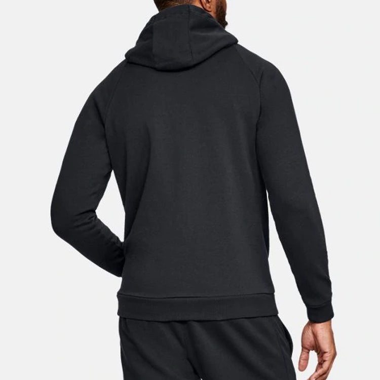 Men's Under Armour Rival square frame Logo Hooded Jacket Black 1320737-001 - 5