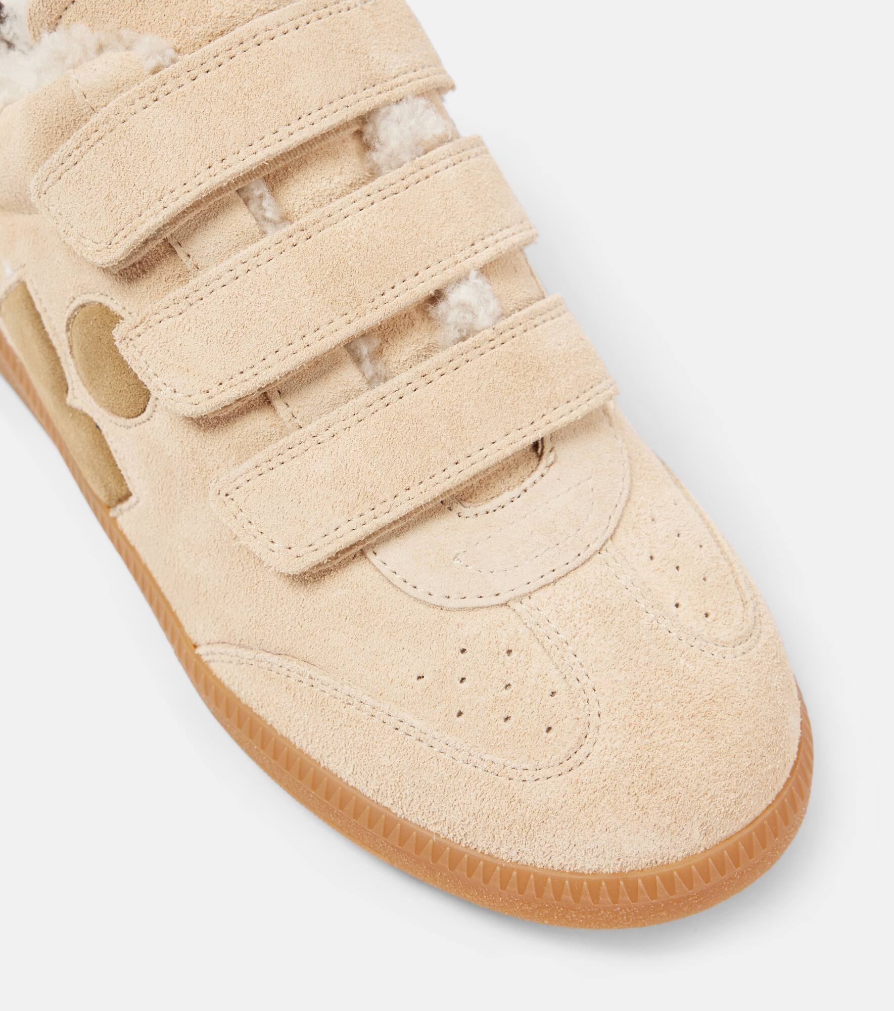 Beth shearling-trimmed leather sneakers - 4