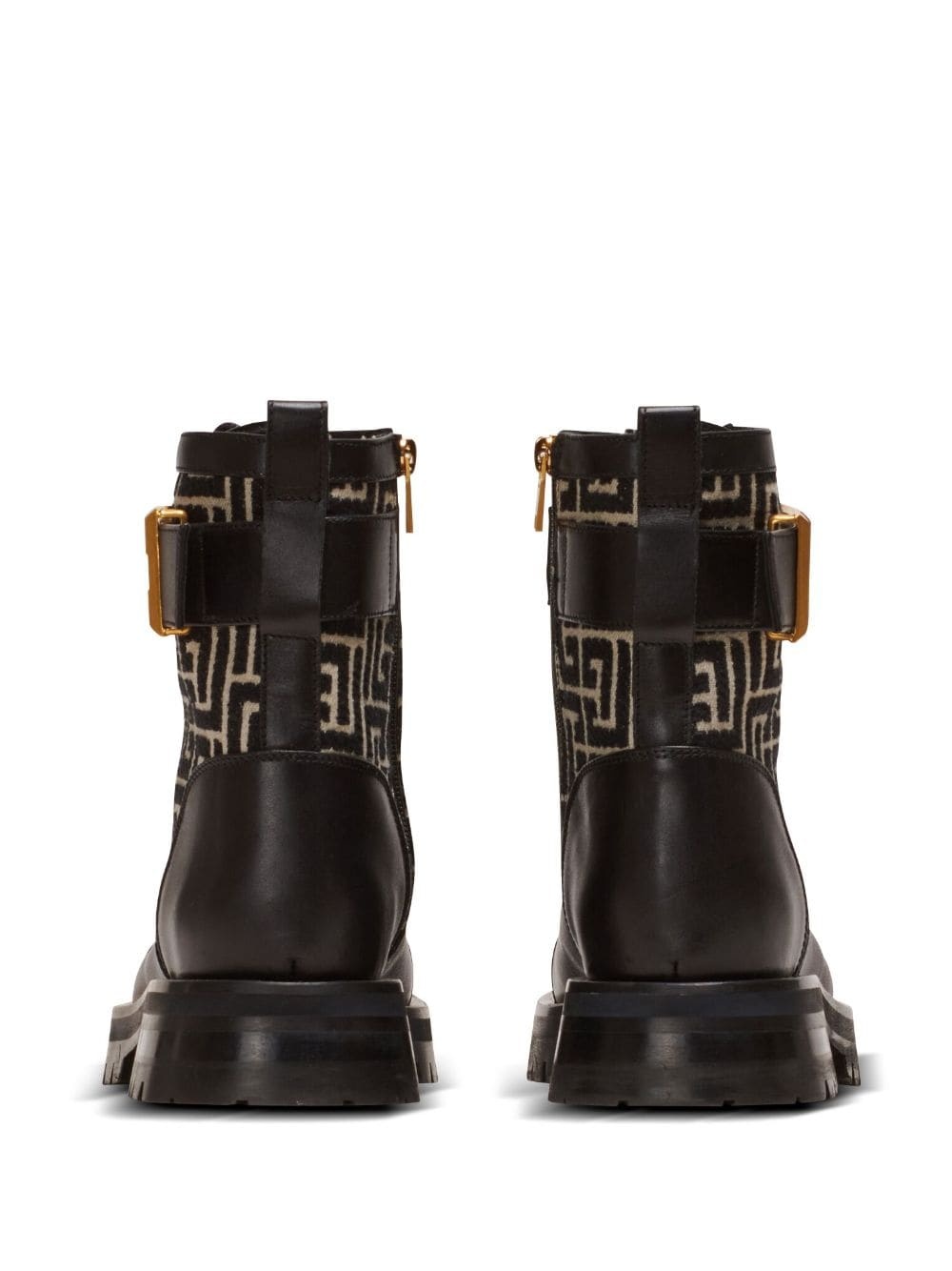 Charlie monogram-jacquard leather boots - 3