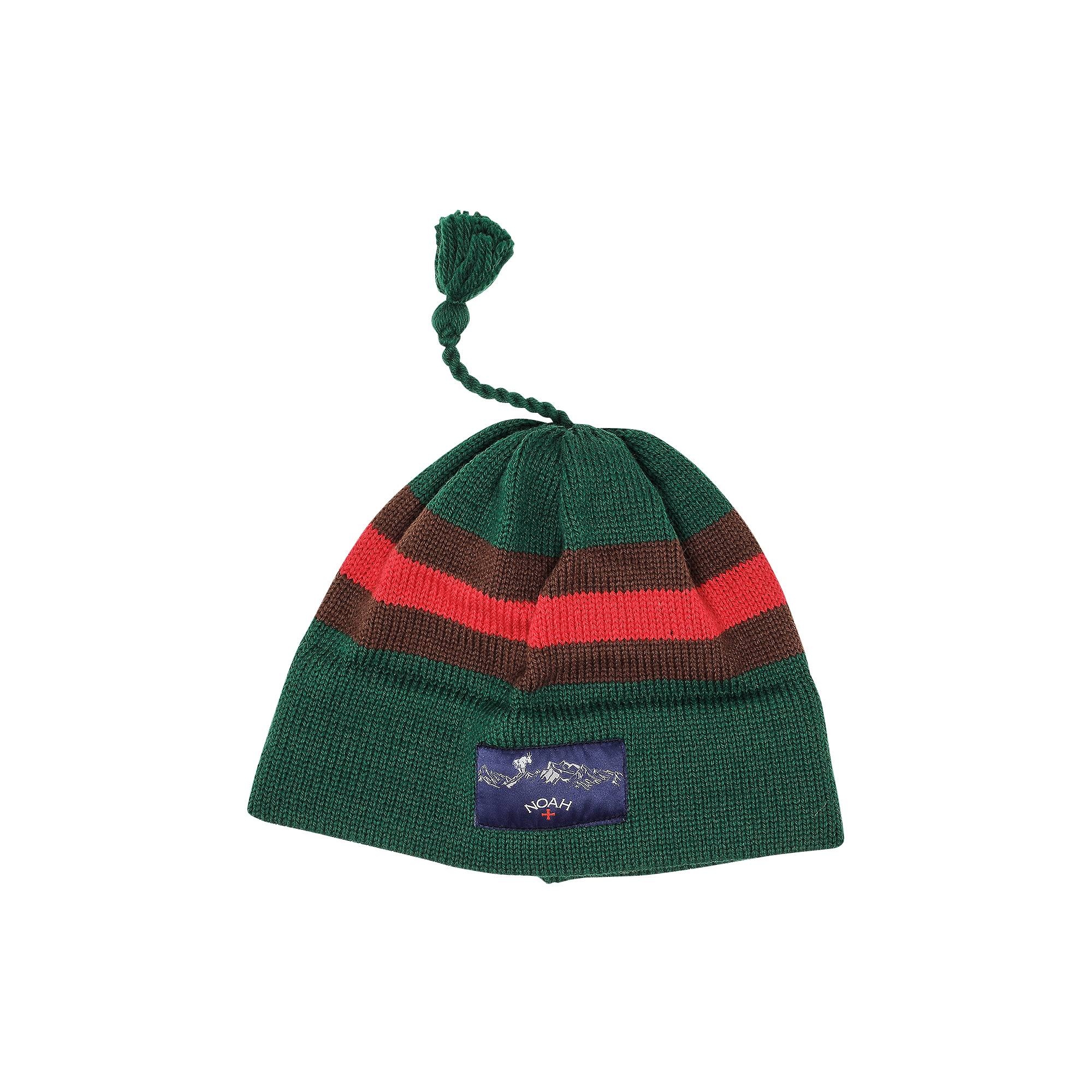 Noah Wool Ski Hat 'Bottle/Brown/Red' - 1