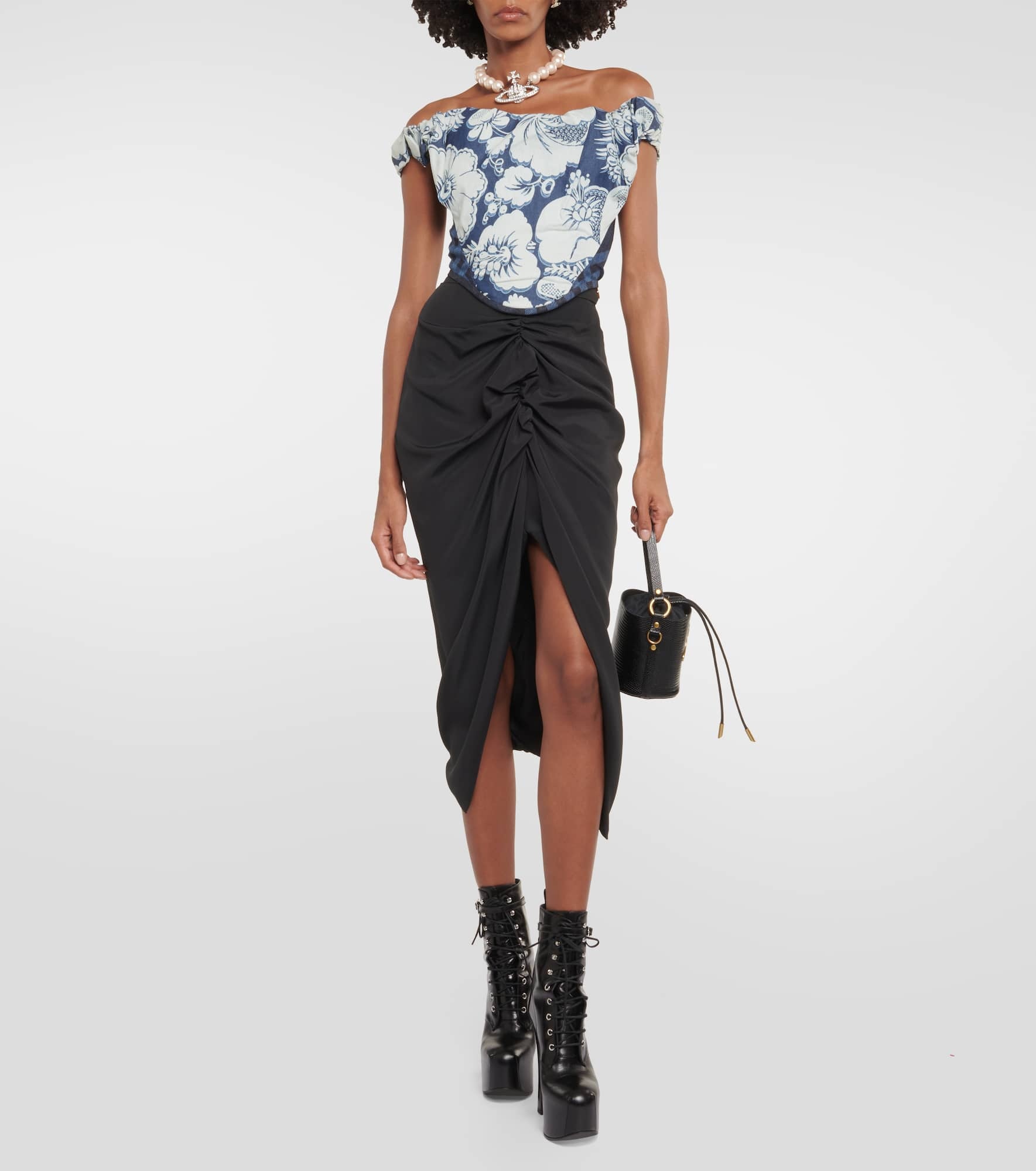 Sunday floral denim corset top - 2