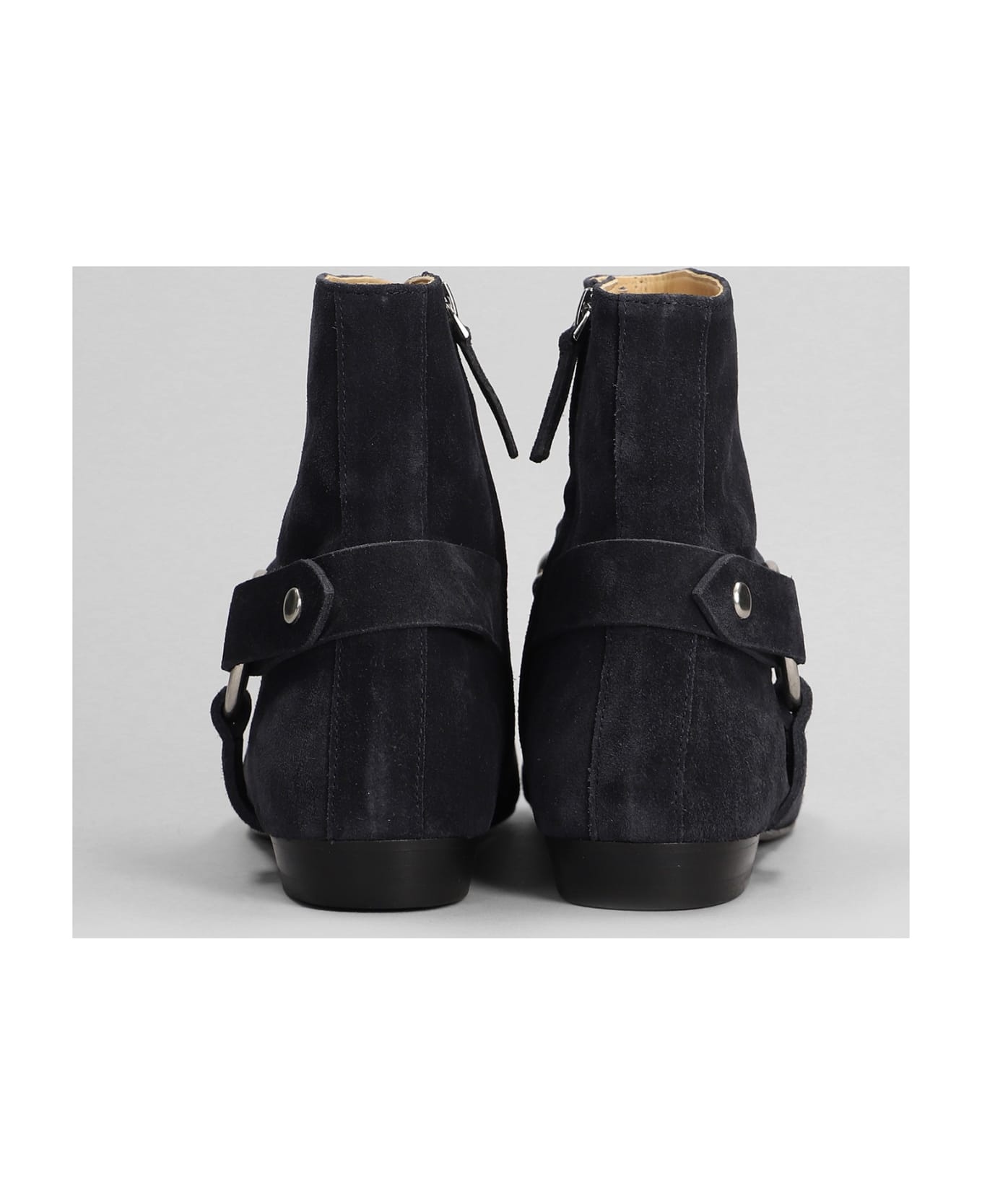 Siago Low Heels Ankle Boots In Black Suede - 4