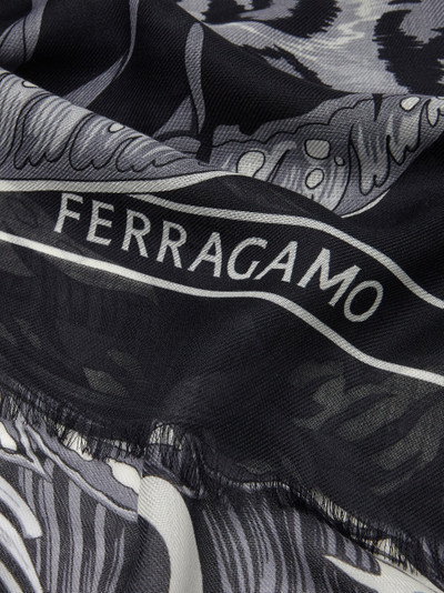 FERRAGAMO Animalier print cashmere shawl outlook