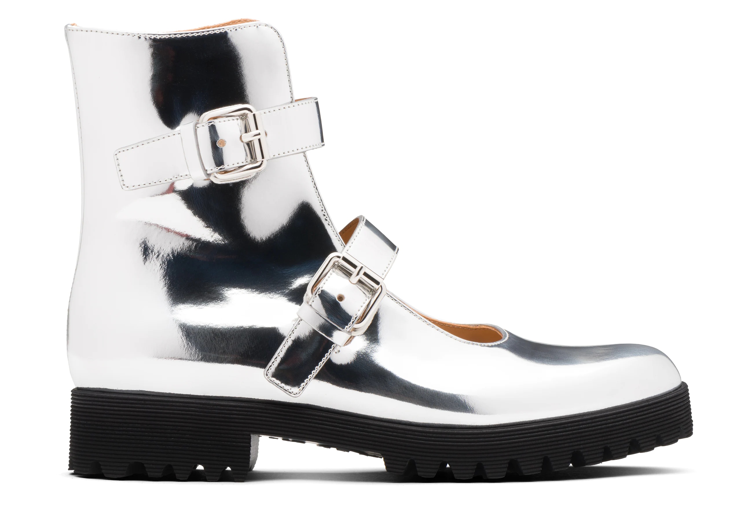 Kn2
Mirror Calf Leather Mary Jane Boot Silver - 1