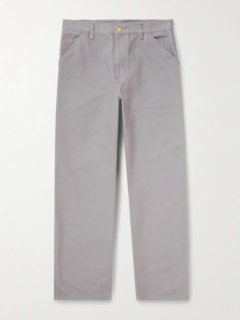 Single Knee Straight-Leg Organic Cotton-Canvas Trousers - 1