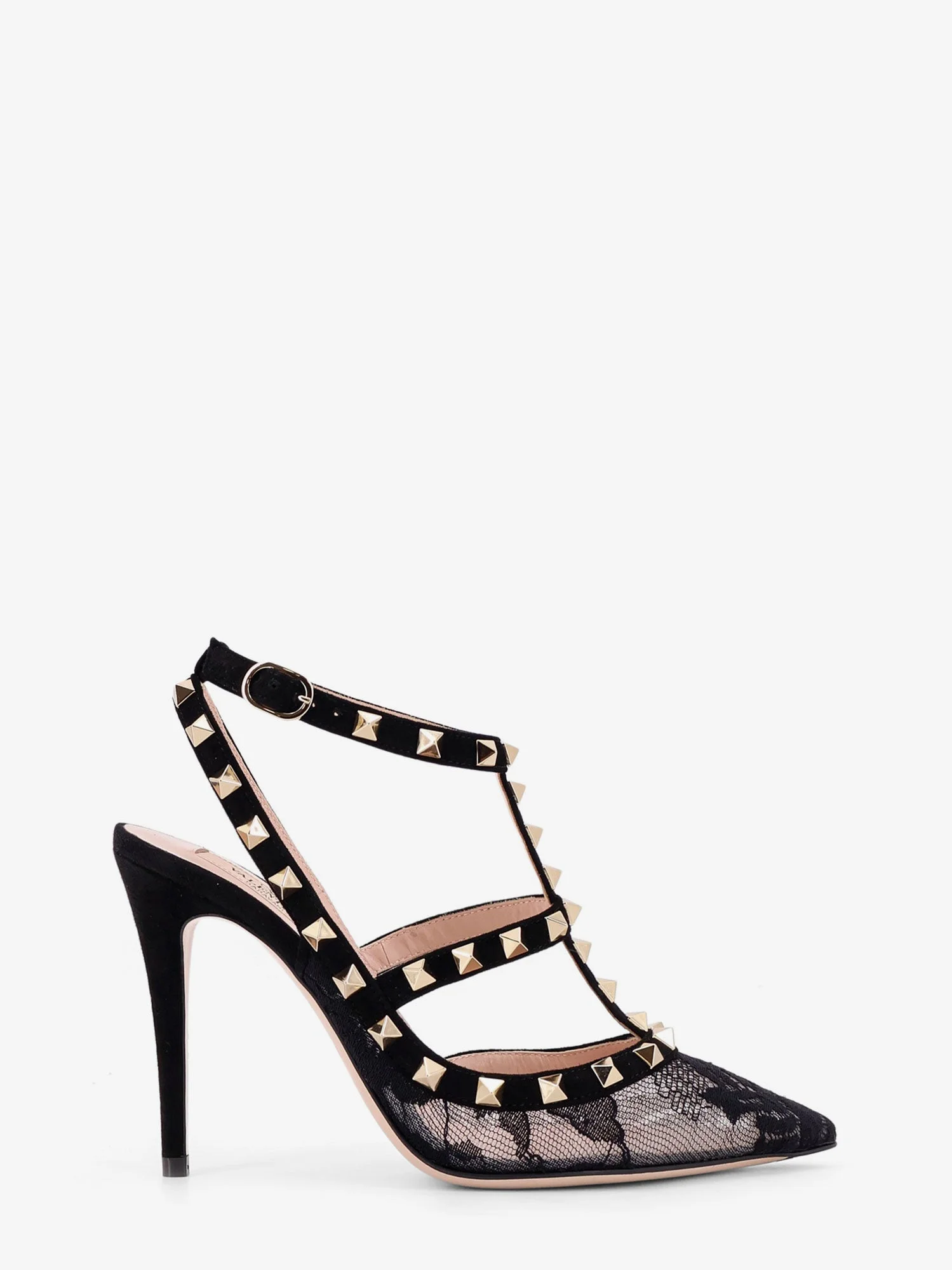 Rockstud Suede And Lace Pumps - 1