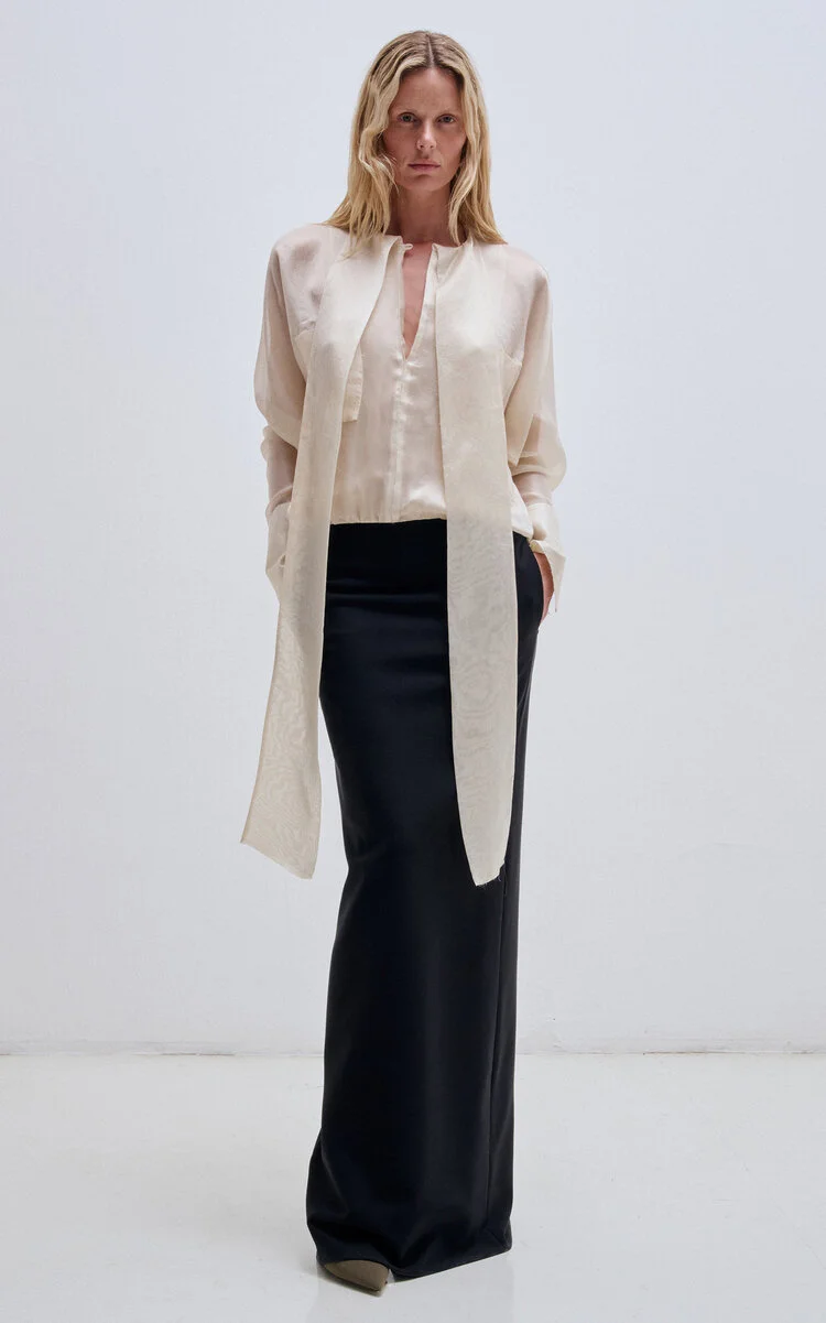 Monica Silk-Blend Elastic-Waist Dress off-white - 1