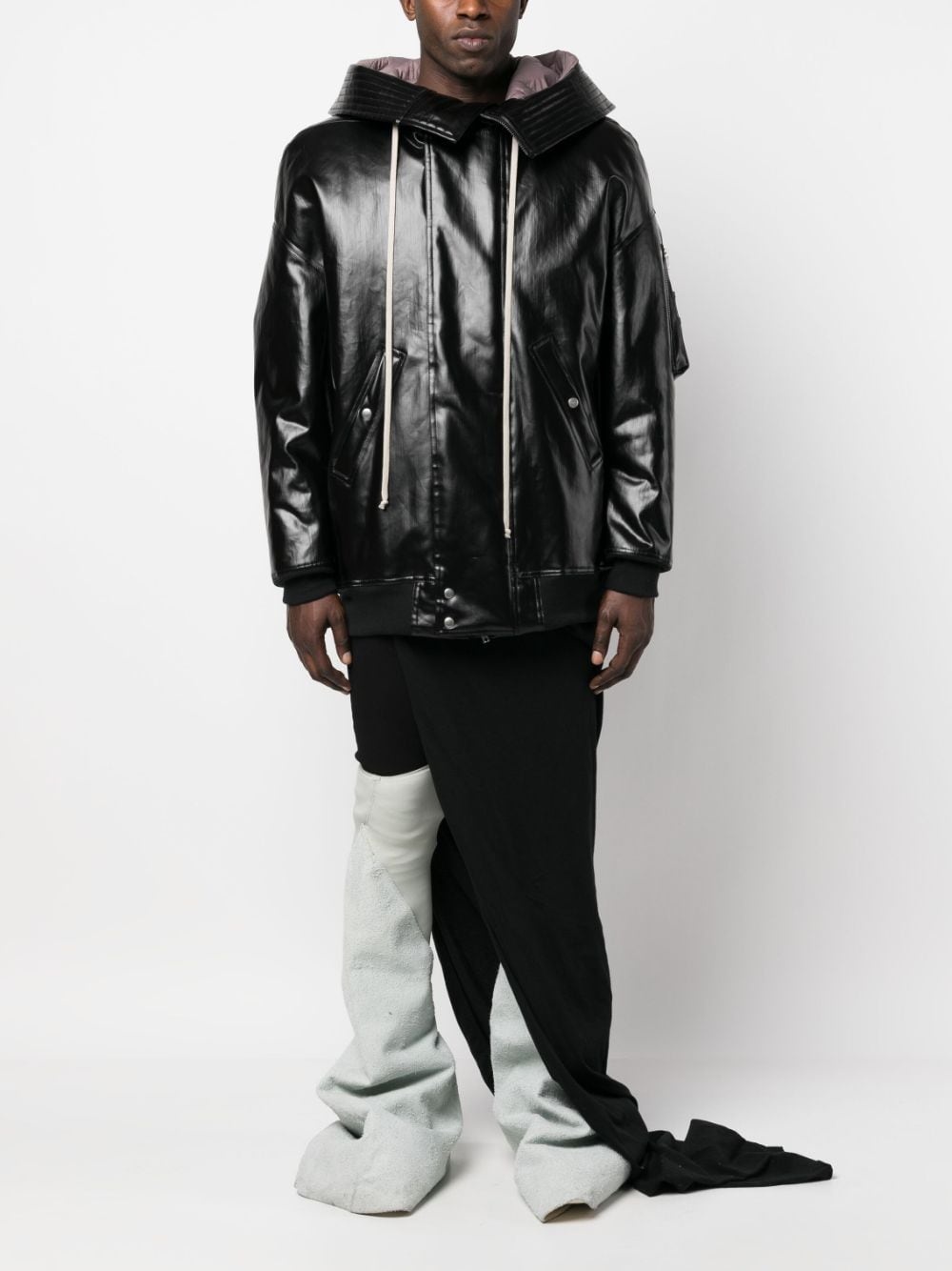 oversized hooded bomber jacket - 2