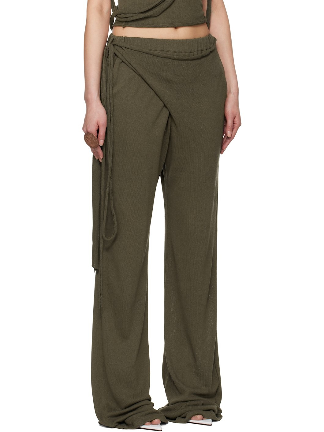Green Wrap Lounge Pants - 2