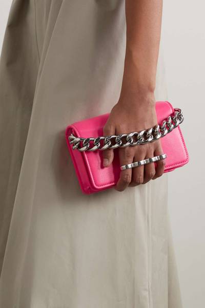 Alexander McQueen Four Ring mini embellished neon leather clutch outlook