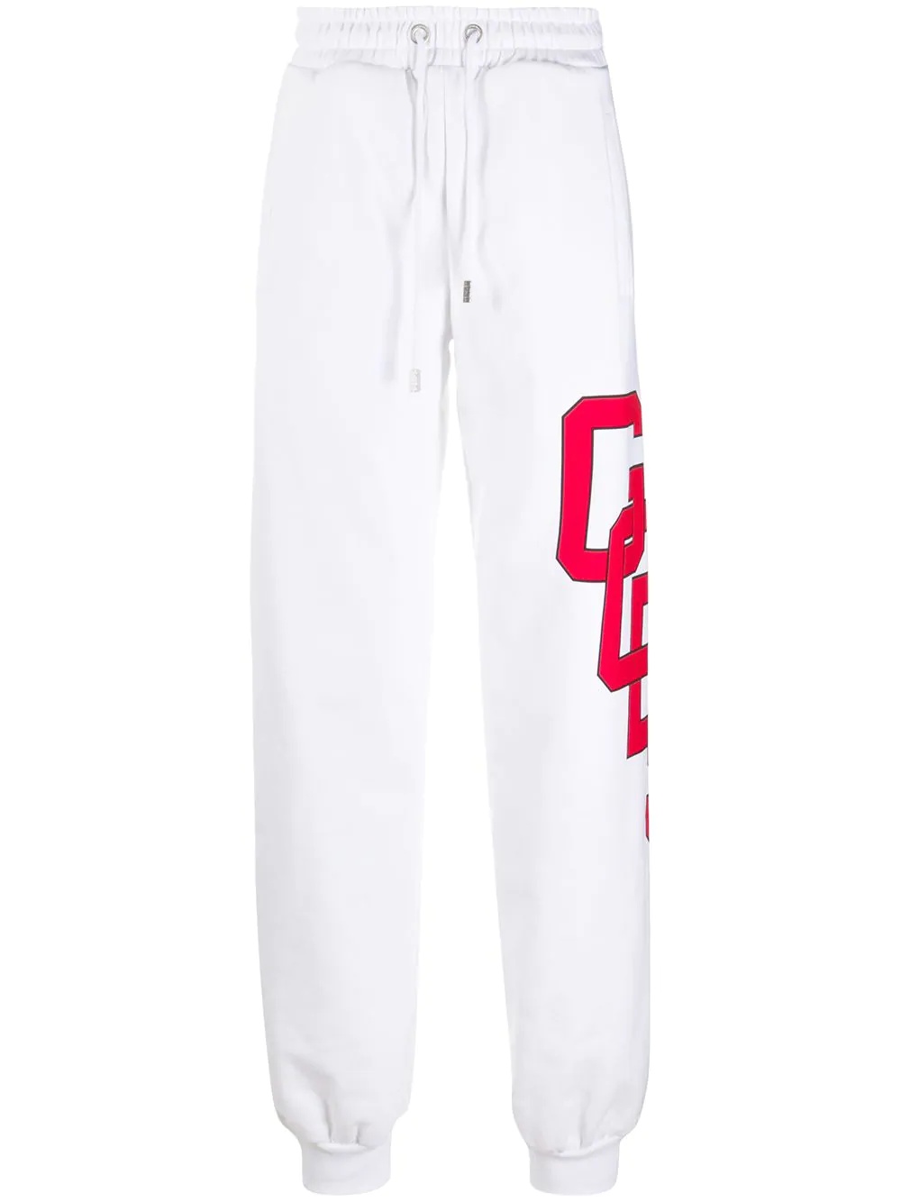 logo-print cotton track trousers - 1