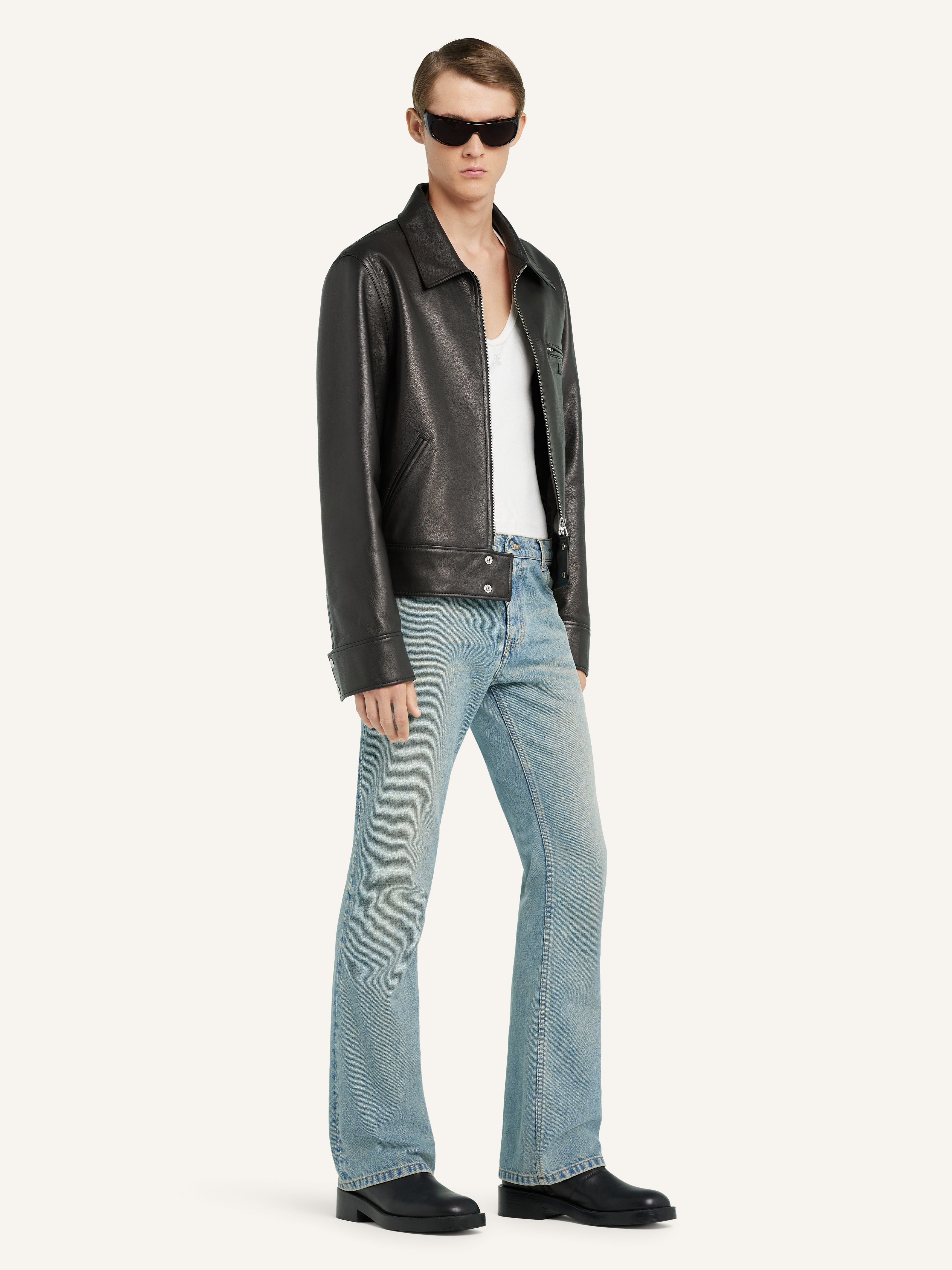 ZIPPED LEATHER JACKET - 3