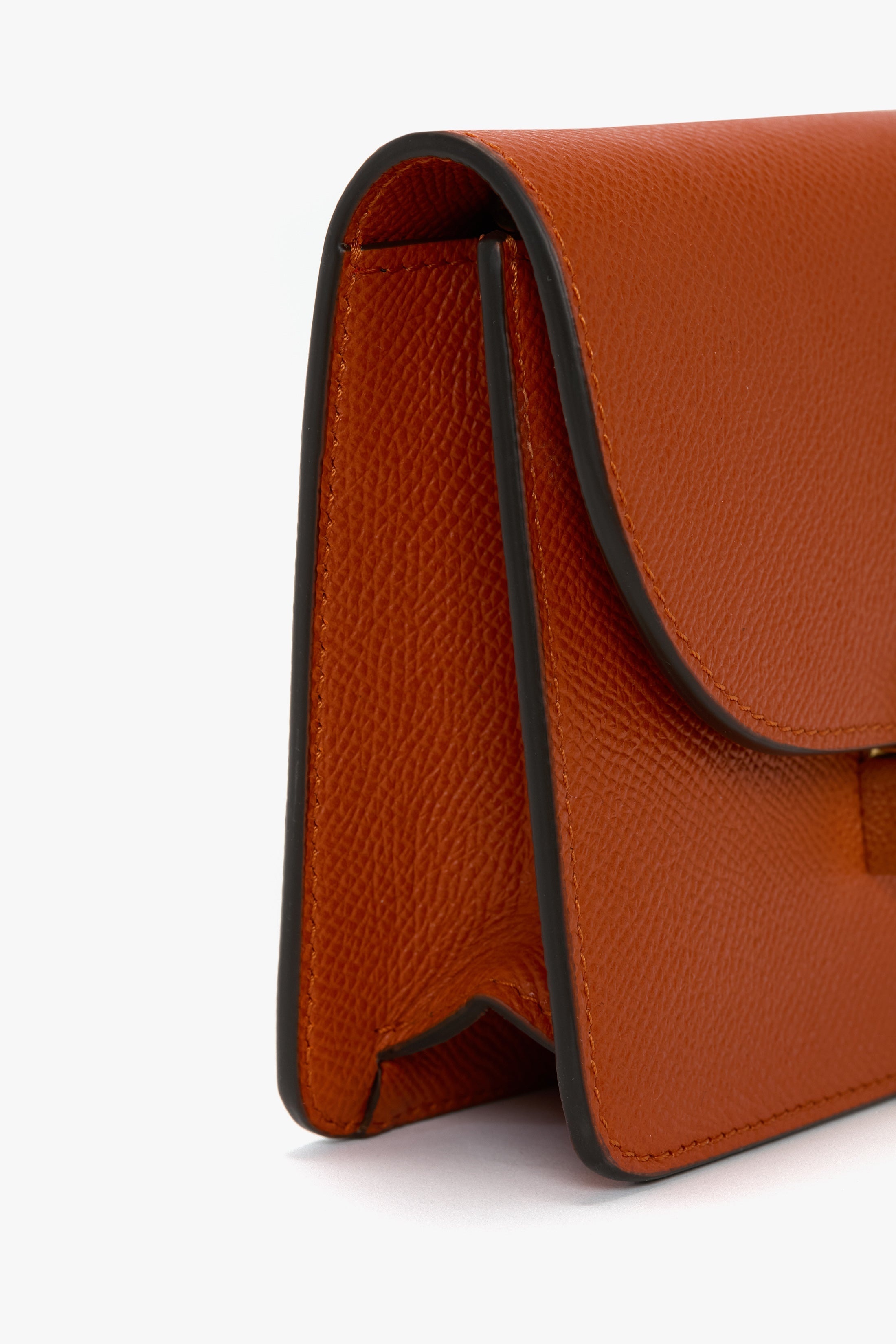 Nano Dorian Wristlet In Burnt Orange Grained Leather - 5