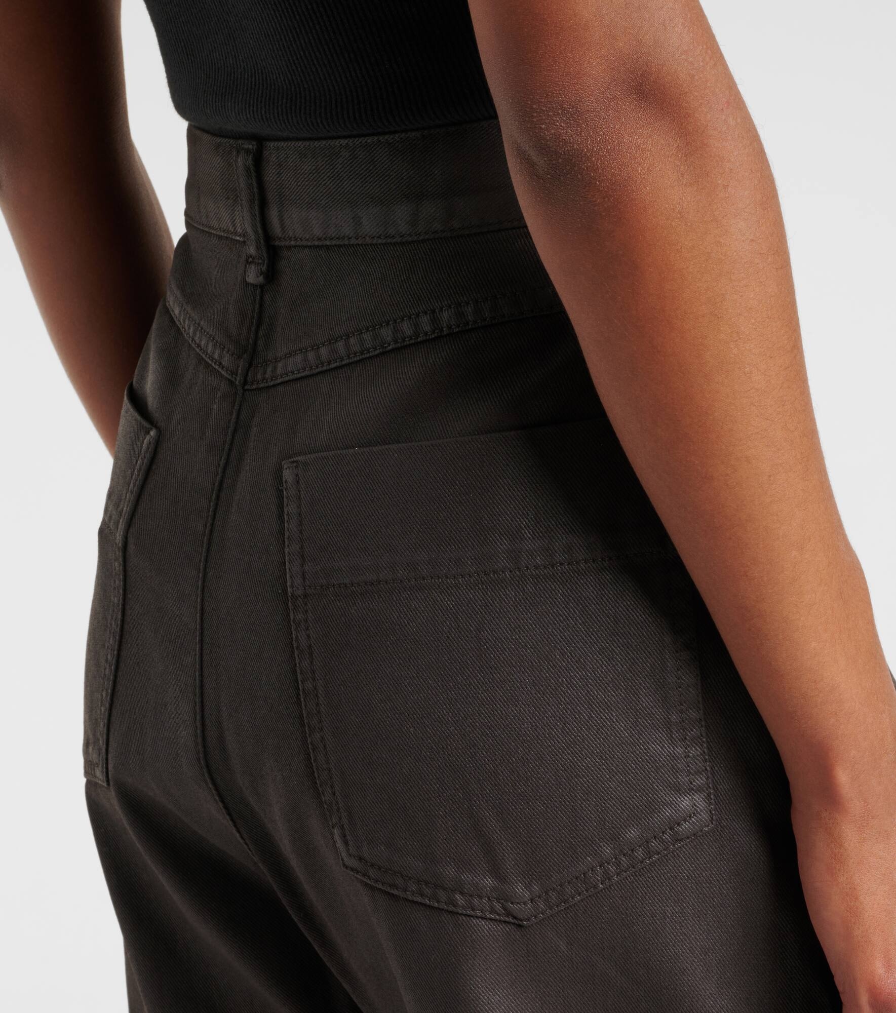 High-rise cotton wide-leg pants - 6