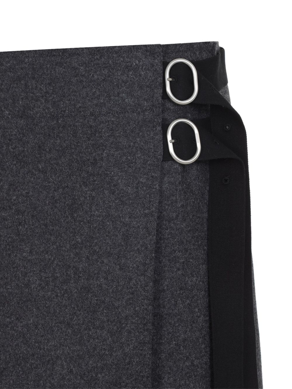 wrap-tie wool midi skirt - 3