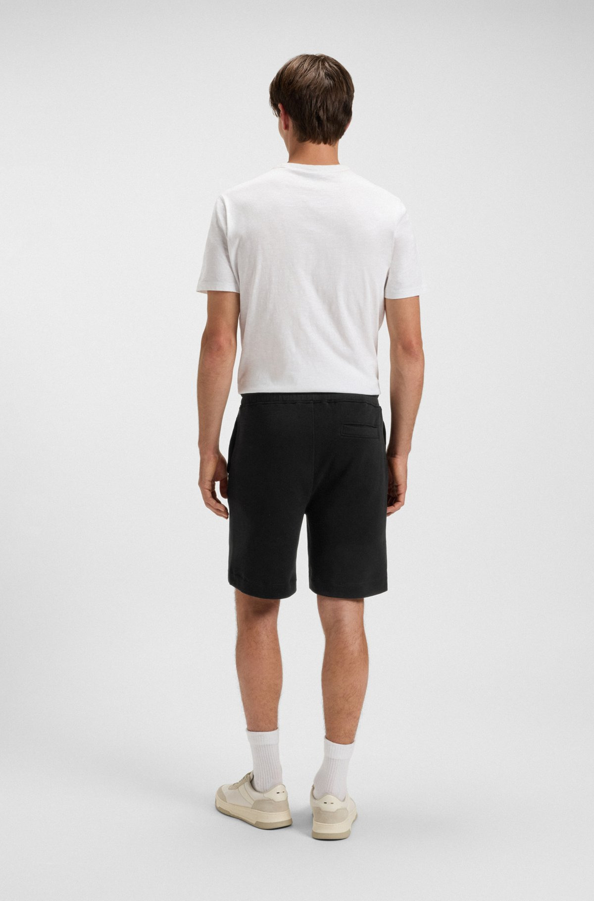 COTTON-TERRY REGULAR-FIT SHORTS WITH LOGO BADGE - 5